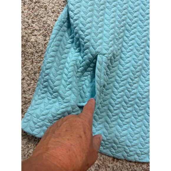 TALBOTS Cardigan Sweater/Blazer;, size 3X; SOFT; Teal Blue lightweight layer - Picture 7 of 11